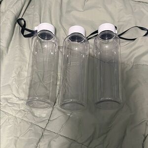 Clear Plastic Water Bottles with White Caps